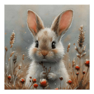 Ephemeral Ears: A Bit of Whimsy Bunny Poster