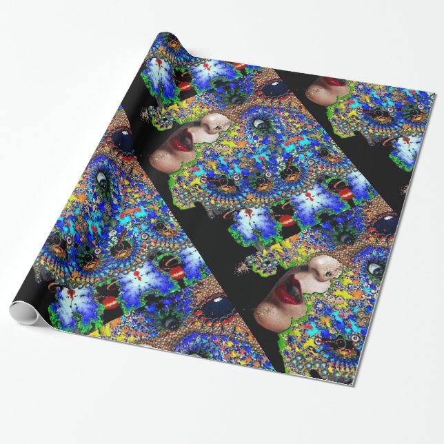 EPHEMERAL FRACTAL MASK WRAPPING PAPER (Unrolled)