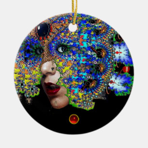 EPHEMERAL , Red Ruby , Blue Sapphire Ceramic Tree Decoration