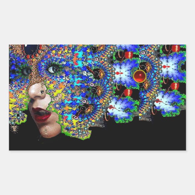 EPHEMERAL Red Ruby Rectangular Sticker (Front)