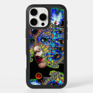EPHEMERAL/ WOMAN WITH COLORFUL FRACTAL MASK Blue