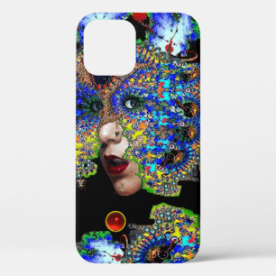EPHEMERAL/ WOMAN WITH COLORFUL FRACTAL MASK iPhone 12 CASE