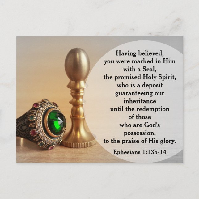 Ephesians 1:13b-14 Marked with a Seal Postcard (Front)
