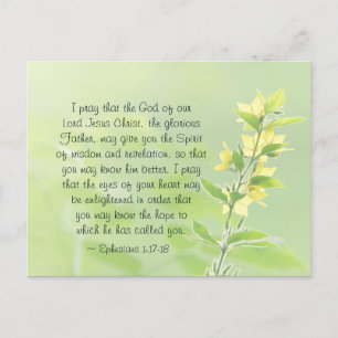 Ephesians 1:17-18 Spirit of Wisdom and Revelation Postcard