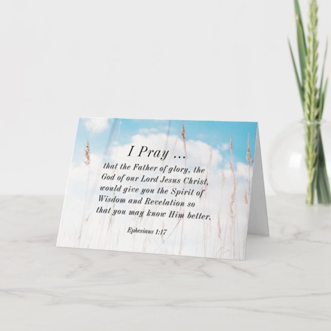 Ephesians 1:17 Bible Prayer for Wisdom Revelation Card (Front)
