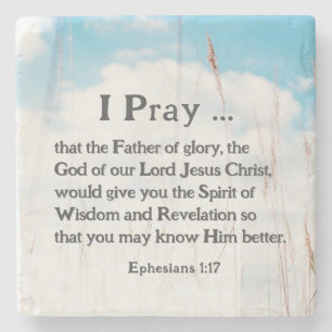 Ephesians 1:17 Bible Prayer for Wisdom Revelation Stone Coaster