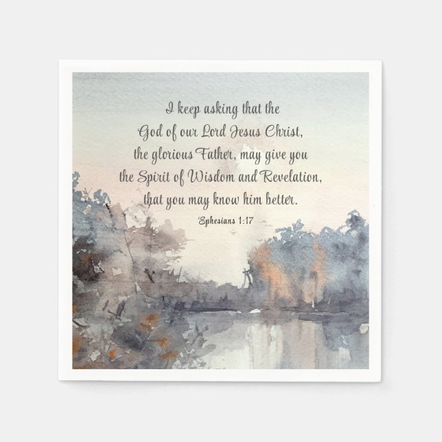 Ephesians 1:17 Spirit of Wisdom and Revelation  Napkin (Front)