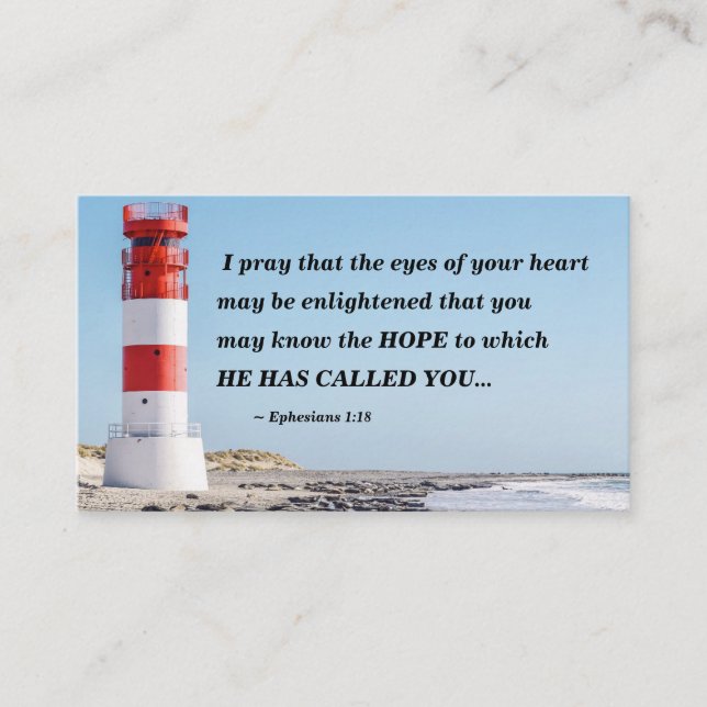 Ephesians 1:18 I Pray you may know the HOPE Business Card (Front)