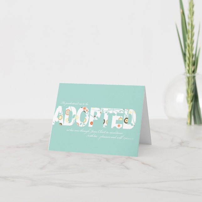 Ephesians 1:5 Adoption Verse: Floral Announcement (Front)