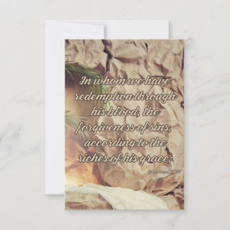 Ephesians 1:7 Bible Verse Pic Greeting Card