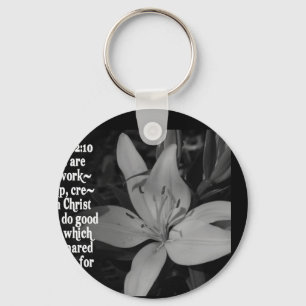 EPHESIANS 2:10 BIBLE SCRIPTURE QUOTE KEY RING