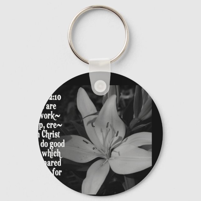 EPHESIANS 2:10 BIBLE SCRIPTURE QUOTE KEY RING (Front)