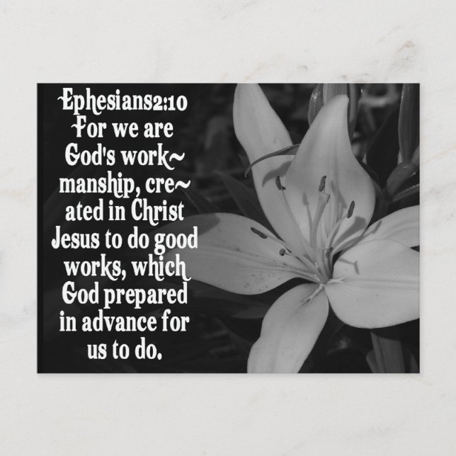 EPHESIANS 2:10 BIBLE SCRIPTURE QUOTE POSTCARD (Front)