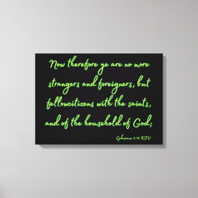 Ephesians 2:19 Bible Verse KJV Wall Art (Front)