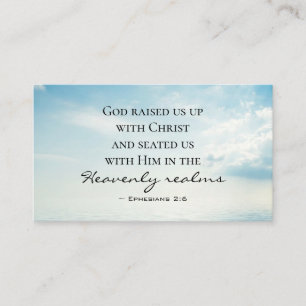 Ephesians 2:6 God raised us up with Christ, Bible Business Card