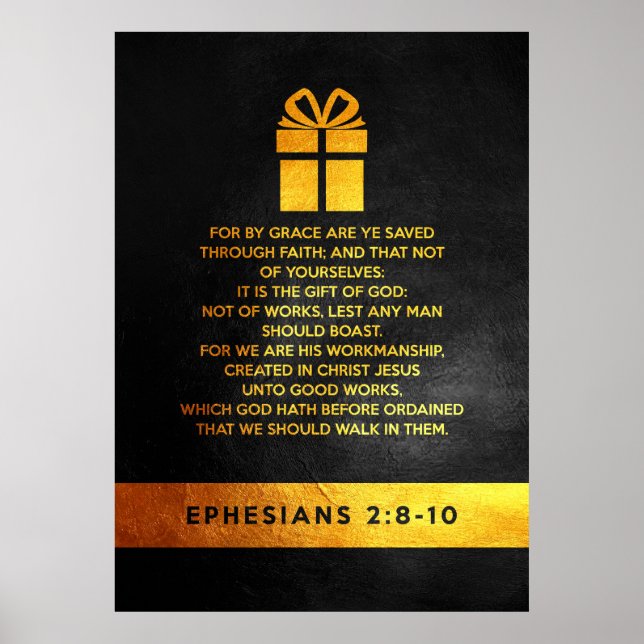 Ephesians 2:8-10 Bible Verse Poster (Front)