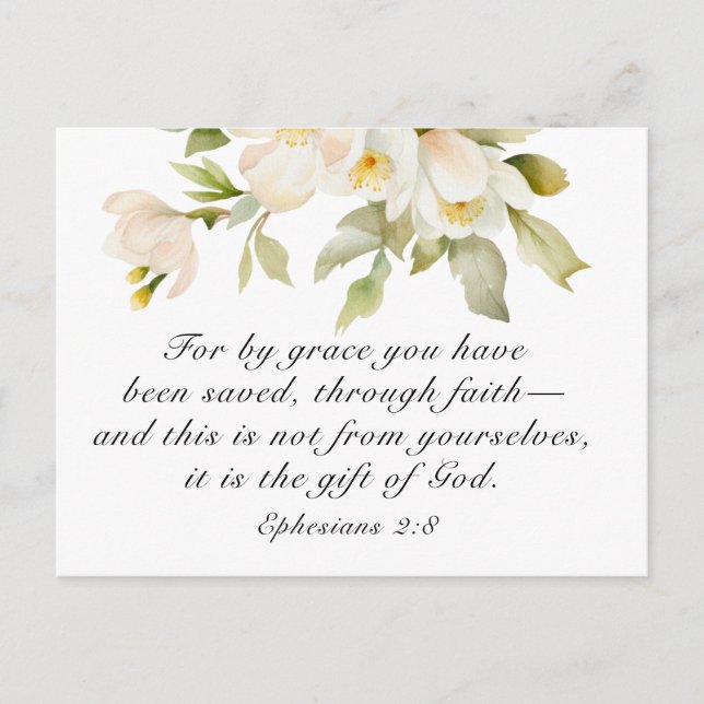 Ephesians 2:8 By Grace you have been saved Bible  Postcard (Front)