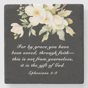 Ephesians 2:8 By Grace you have been saved Bible Stone Coaster