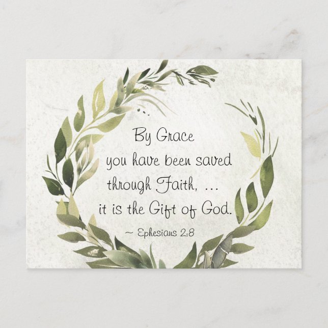 Ephesians 2:8 By Grace you have been saved Postcard (Front)