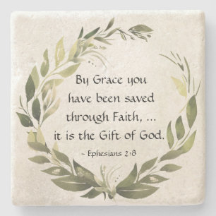 Ephesians 2:8 By Grace you have been saved Stone Coaster