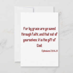 Ephesians 2:8 KJV Bible Scripture Greeting Card