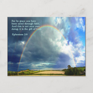 Ephesians 2:8  Rainbow Postcard