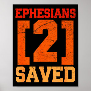 Ephesians 2 Saved Christian Inspirational Poster