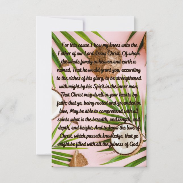 Ephesians 3:14-19 Prayer Flat Greeting Card (Front)