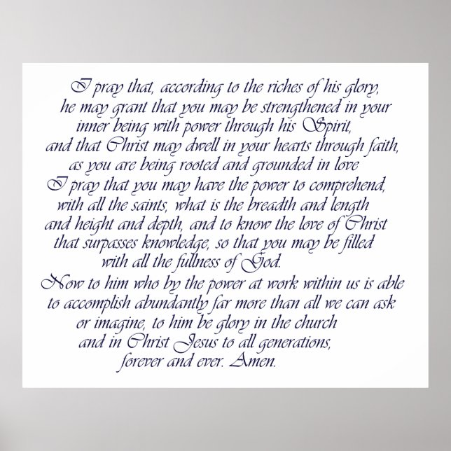 Ephesians 3:16-21 Poster (Front)