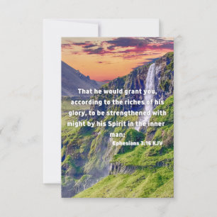 Ephesians 3:16 KJV Bible Verse Pic Flat Greeting Card