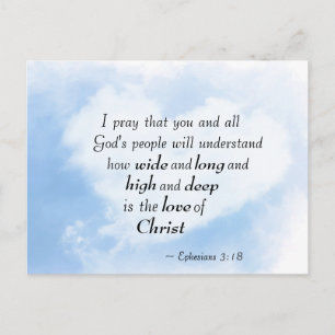 Ephesians 3:18 How wide and deep is love of Christ Postcard