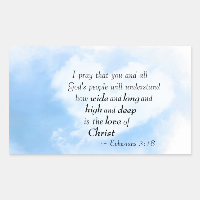 Ephesians 3:18 How wide and deep is love of Christ Rectangular Sticker (Front)