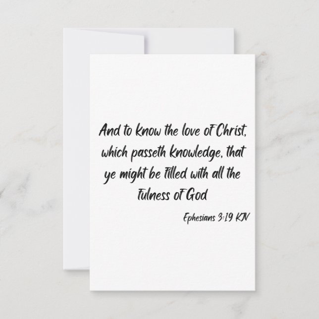 Ephesians 3:19 KJV Bible Scripture Greeting Card (Front)