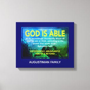 Ephesians 3:20 GOD IS ABLE Canvas Print