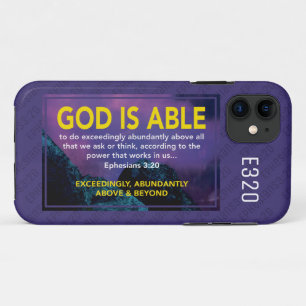 Ephesians 3:20   GOD IS ABLE Christian Purple iPhone 11 Case