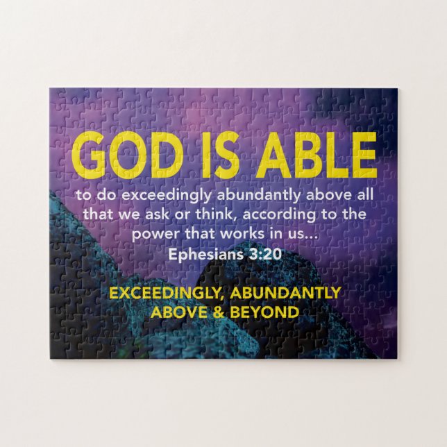 EPHESIANS 3:20 God Is Able Exceedingly Christian Jigsaw Puzzle (Horizontal)