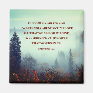 Ephesians 3:20 Our GOD is Able... Fall Forest  Magnet