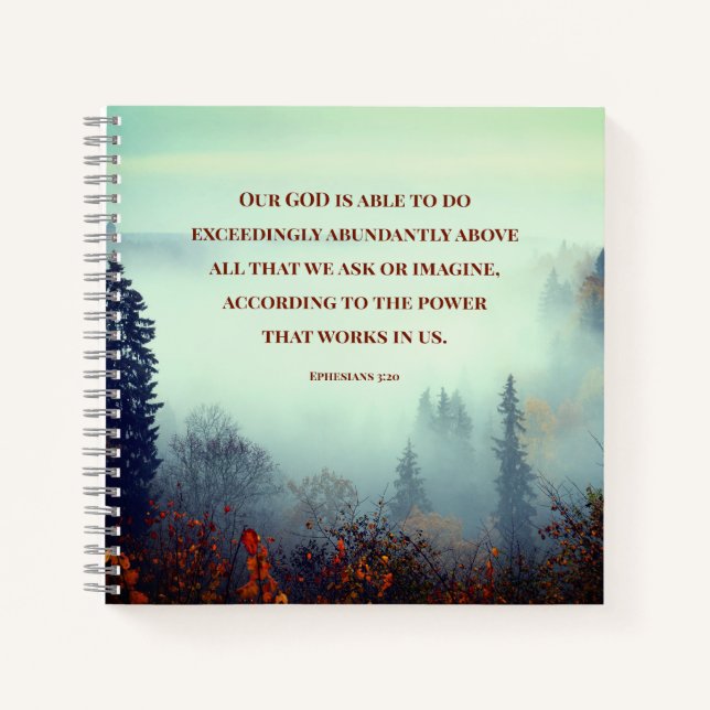 Ephesians 3:20 Our GOD is Able... Fall Forest  Notebook (Front)