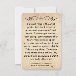 Ephesians 4:29 Scripture note card parchment
