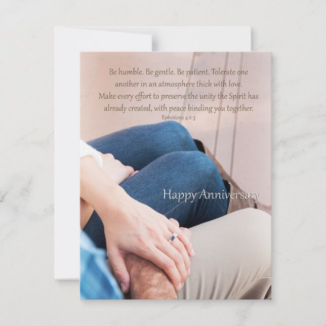 Ephesians 4:2-3 Happy Anniversary Card (Front)
