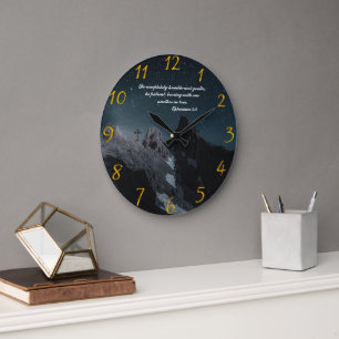 Ephesians 4:2 Christian Faith prayer  Large Clock