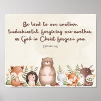 Ephesians 4:32 Nursery Wall Art Poster Print