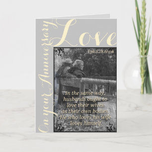 Ephesians 5:28 and 1John 4:19 anniversary card