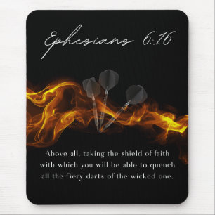 Ephesians 6:16 Christian Black Dramatic Darts Mouse Mat