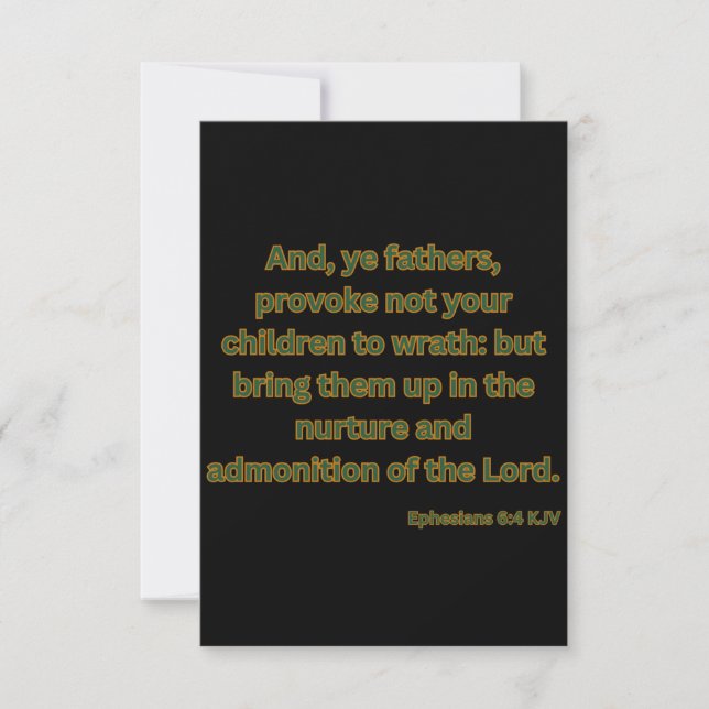 Ephesians 6:4 KJV Bible Scripture Greeting Card (Front)