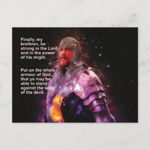 Ephesians 6 Bible Verse Put on the whole armour Postcard