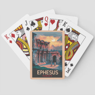 Ephesus Library of Celsus Travel Art Vintage Playing Cards