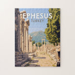 Ephesus Turkey Travel Art Vintage Jigsaw Puzzle<br><div class="desc">Ephesus in a vector art style. Ephesus is an ancient city in Turkey’s Central Aegean region,  near modern-day Selçuk. Its excavated remains reflect centuries of history,  from classical Greece to the Roman Empire.</div>