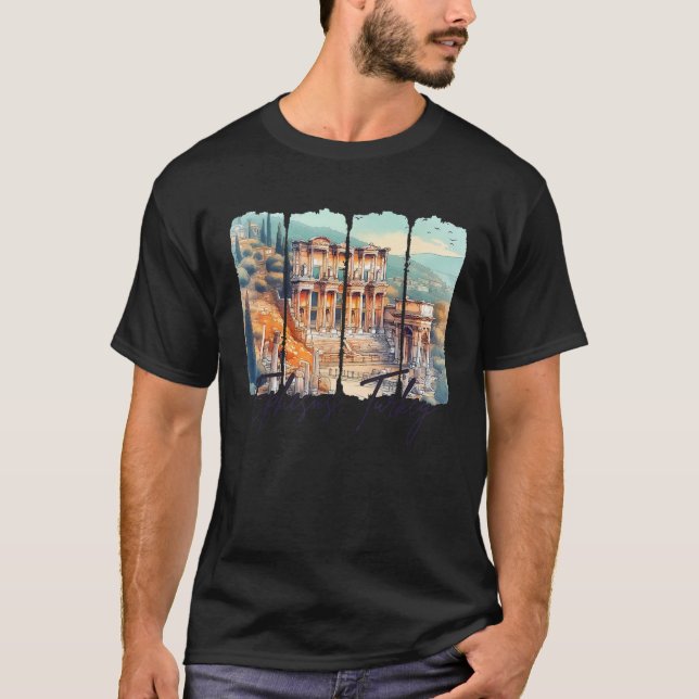 Ephesus Turkey Travel Brushstroke Ephesus Souvenir T-Shirt (Front)