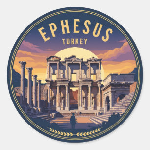 Ephesus Turkey Travel Classic Round Sticker